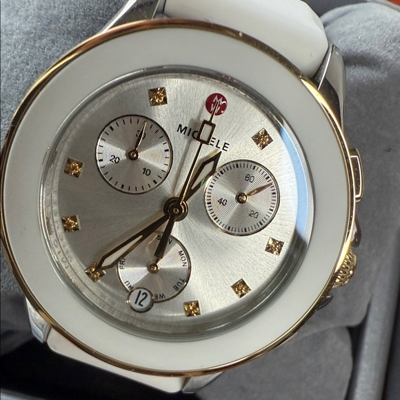 Michele Silver and Gold Watch